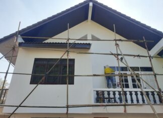 วิธีทาสีบ้านปูนเก่า ทายังไงให้สีติดทนนาน วิธีทาสีบ้านปูนเก่า 1