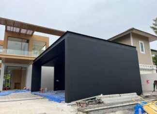 TOA Walltex ตกแต่งผนังโรงจอดรถ toa walltex โรงจอดรถ