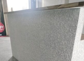 สีพ่นเทคเจอร์ ผนังเคาเตอร์ ก็เฟี้ยวได้ !! สีพ่นเทคเจอร์ ผนังเคาเตอร์ 1