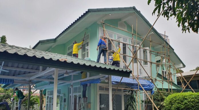 รีวิว ทาสีบ้านเดี่ยว ย่านสุขุมวิท บอกเลยว่าบ้านใหญ่มากกกก