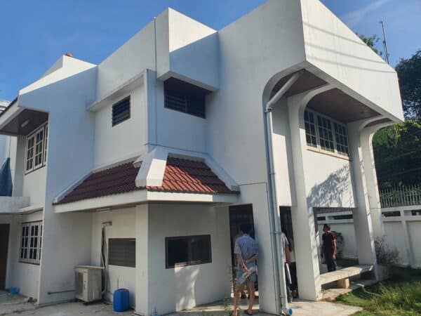 ตกแต่งภายนอกร้าน ด้วยสีเทกเจอร์