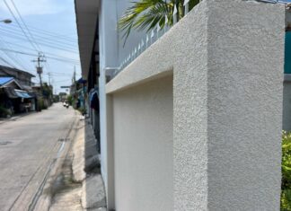 รั้วสวยด้วย สี Stucco จระเข้ ลาย Rocky snow สี Stucco จระเข้ ลาย Rocky snow 1