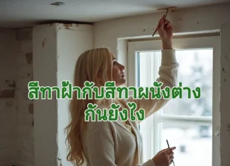 สีทาฝ้ากับ สีทาผนังต่างกันยังไง ทาสีฝ้าผนัง