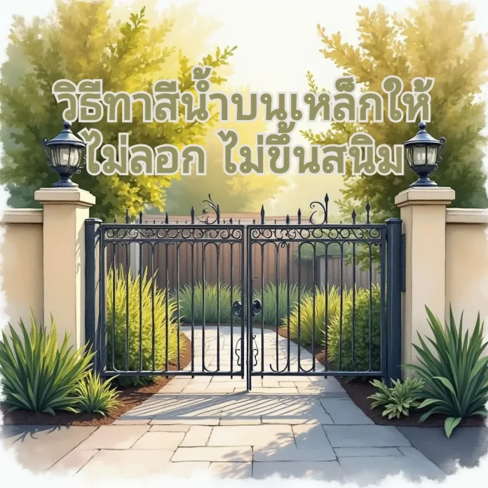 ทาสีน้ำบนเหล็ก